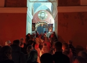 В Пасхальную ночь благочинный Рогачевского церковного округа совершил праздничное богослужение в Никольском храме села Озерецкое