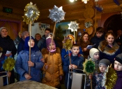 Празднование Рождества Христова прихожанами Никольского храма 7 января 2018 года.