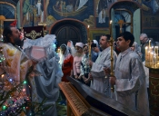 Празднование Рождества Христова прихожанами Никольского храма 7 января 2018 года.